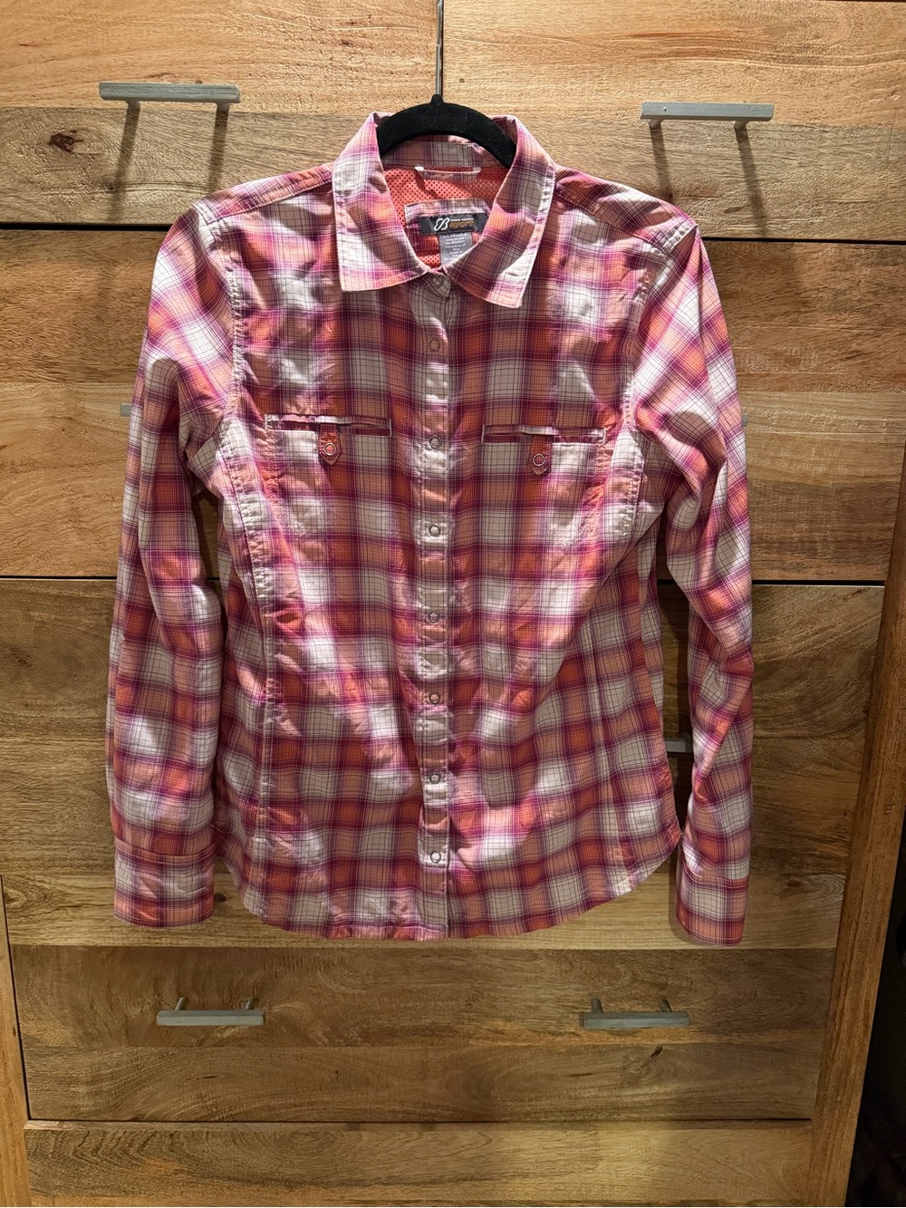 Eddie Bauer Pink Plaid Button-Down Shirt